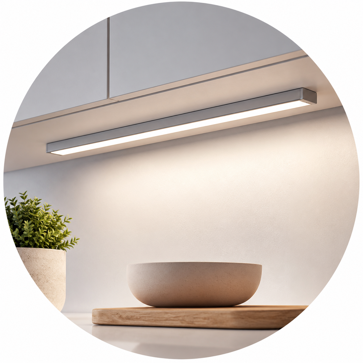 Under cabinet lighting banner